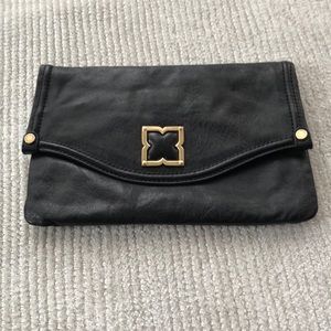 Leather BCBG clutch in black